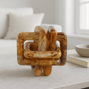 Resin Marbled Knot Sculpture