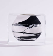 Premium Cast Resin Bud Vase White Marble Pod