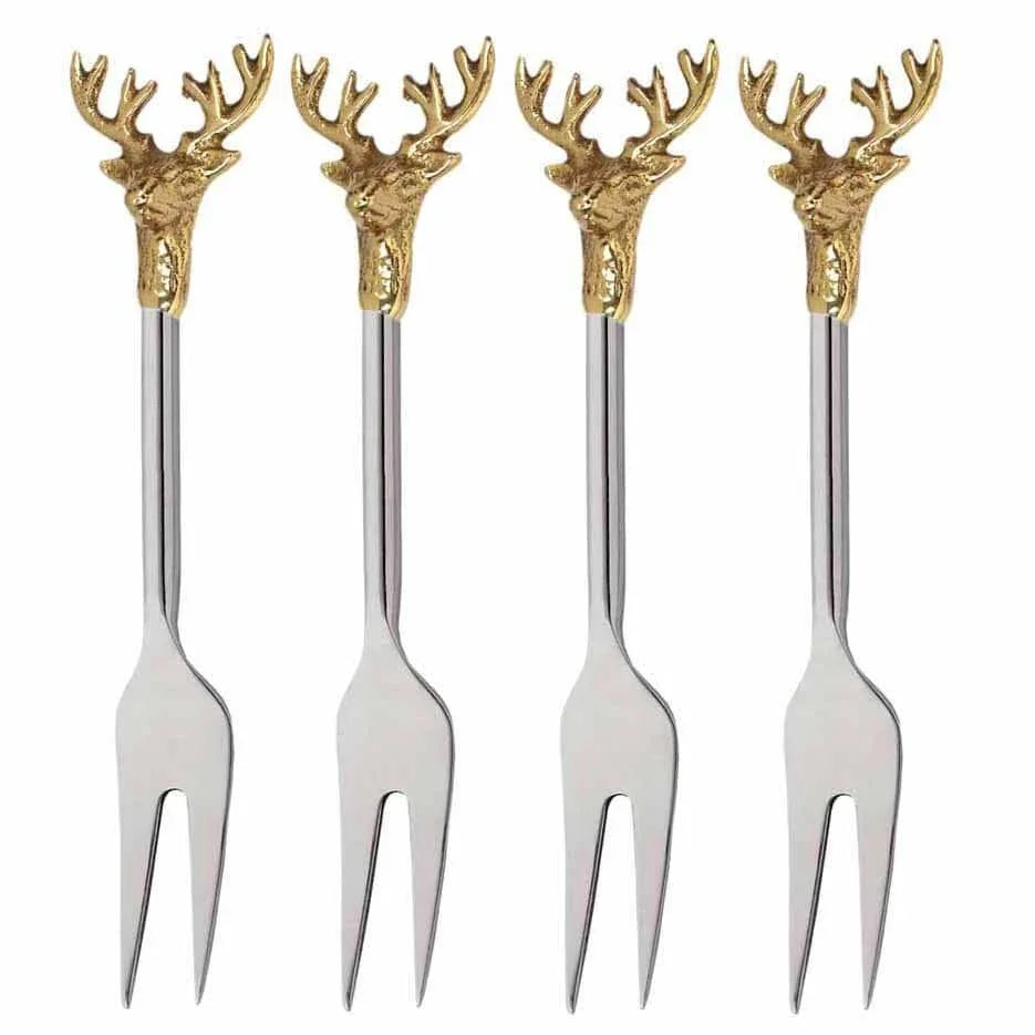 Gilded Deer Fork Set Serving Fork