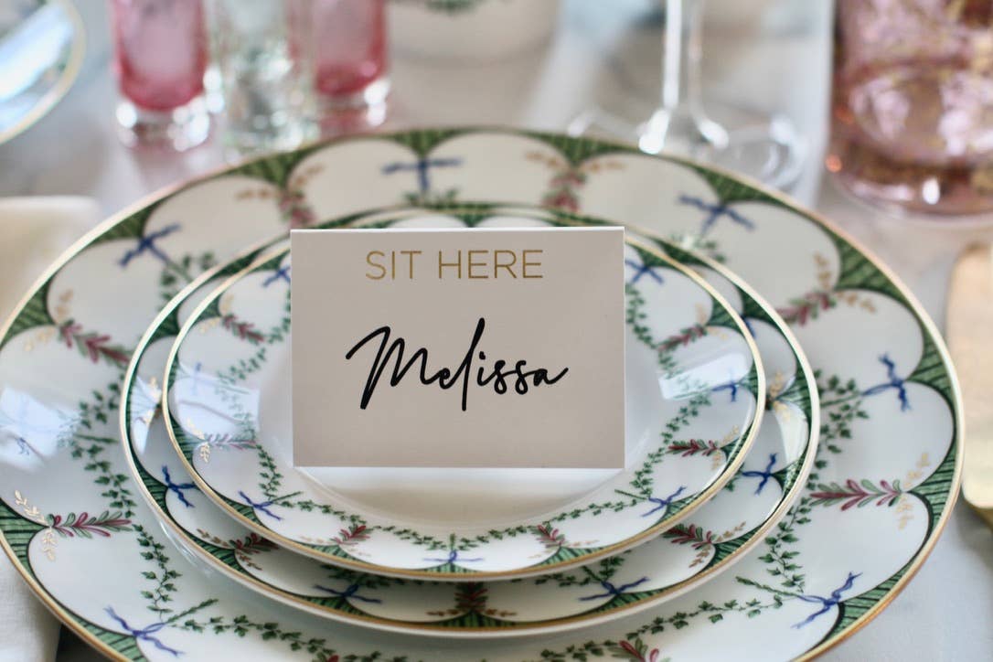 Place Card Set: Metallic SIT HERE