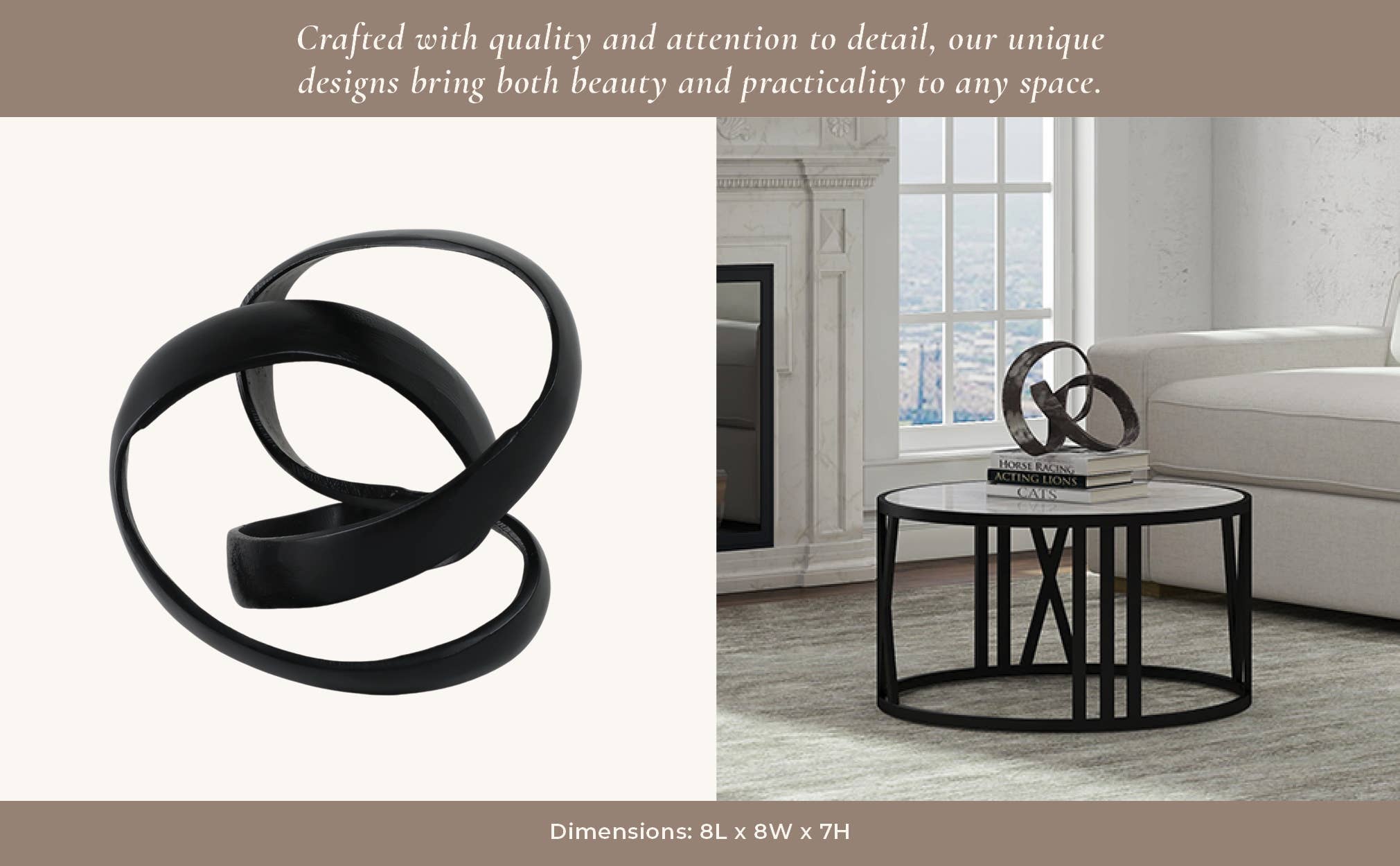 Abstract Interwoven Decorative Object - Black
