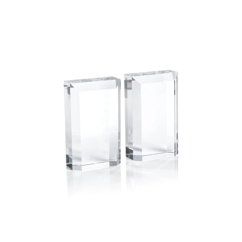 Claire crystal glass bookends.