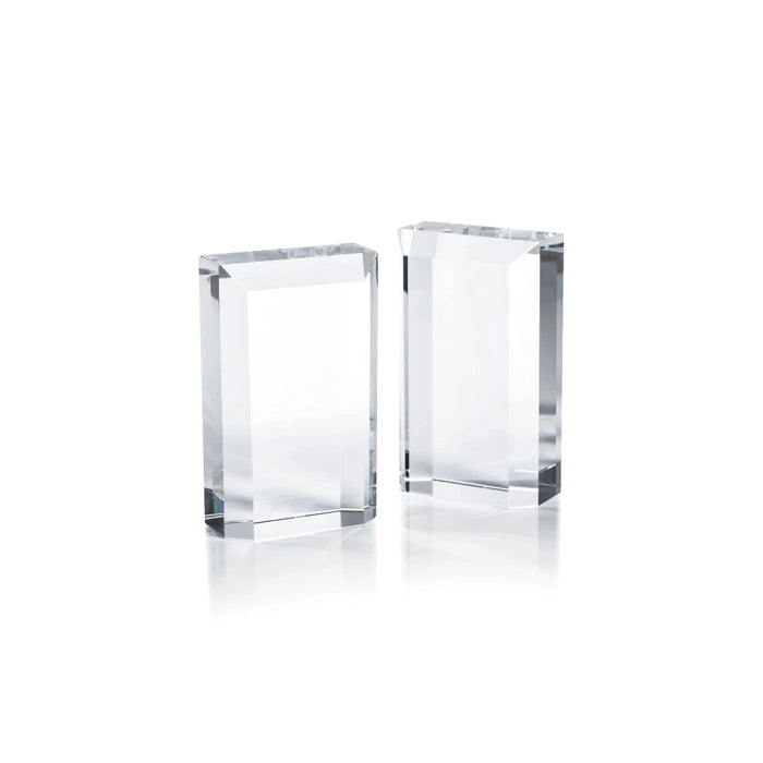 Claire Crystal Glass Bookends. 