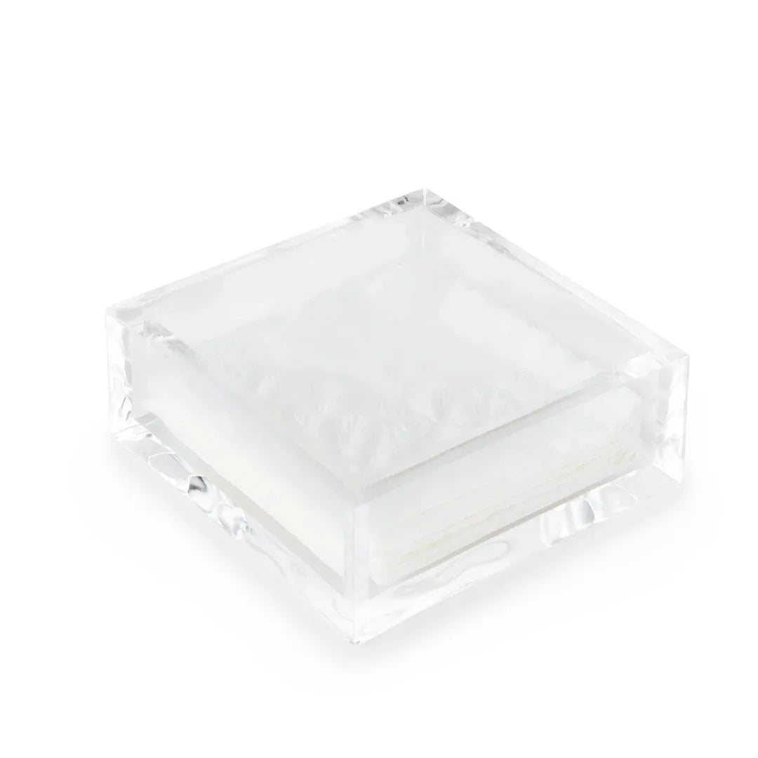 Clear Acrylic Cocktail Napkin Holder with Please pretend you're having fun. Cocktail Napkin Holder