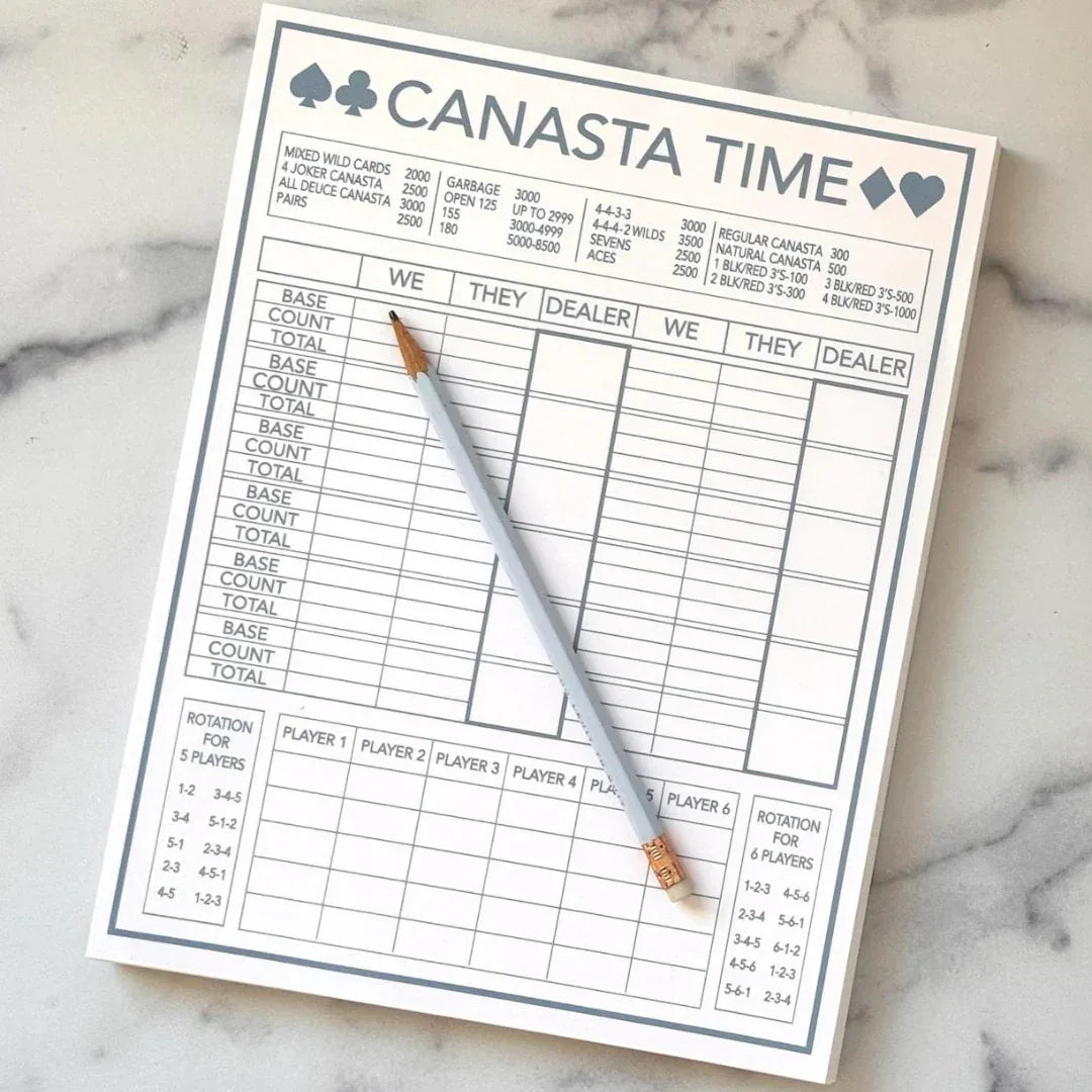 Canasta Time Score Pad Cool Gray Games - Canasta
