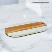 Marble & Acacia Wood Oval Serving Board Serving Boards