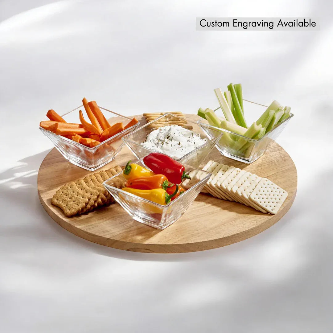 Wooden 15" Round Lazy Susan Serving Platters