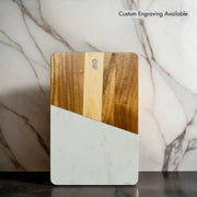 Marble & Acacia Rectangle Wood Board Cheese Board