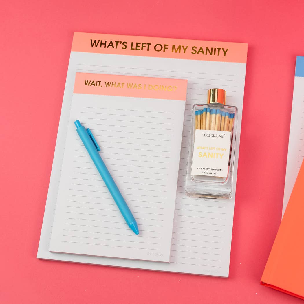 Wait, What Was I Doing? - Lined Notepad - Coral Pink - 65 perforated pages - 5x8 Notepads