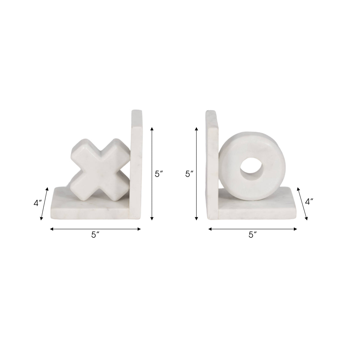 X & O Bookends S/2