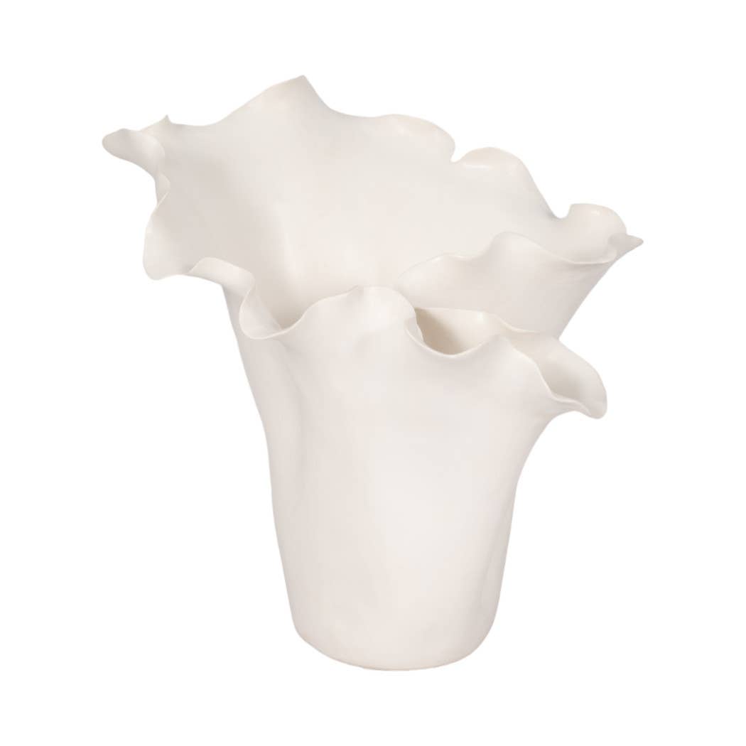 Ruffled Edge Ceramic Vase
