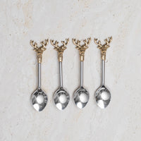 Gilded Deer Spoons S/4