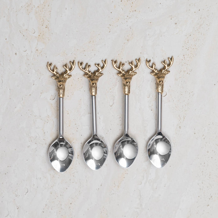 Gilded Deer Spoons S/4