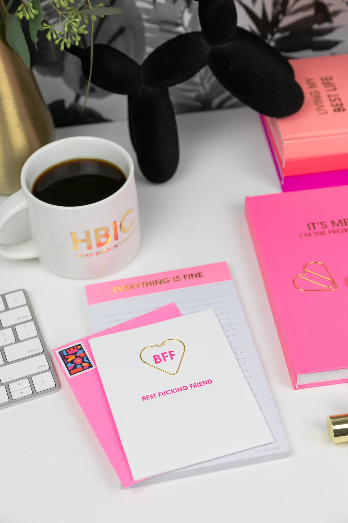 Everything Is Fine - Lined Notepad - Pink - 65 perforated pages - 5x8 Notepads