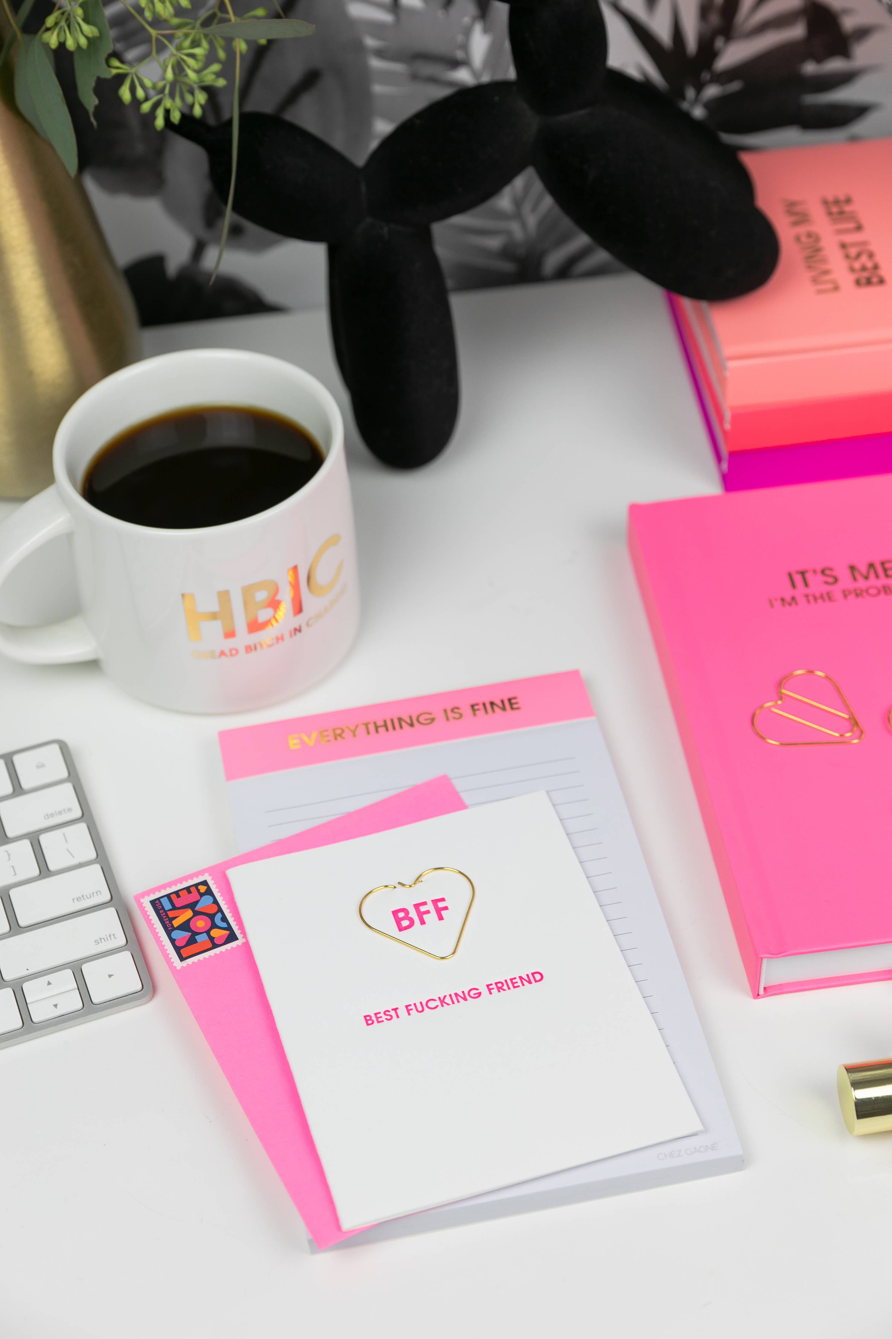 Everything Is Fine - Lined Notepad - Pink - 65 perforated pages - 5x8 Notepads