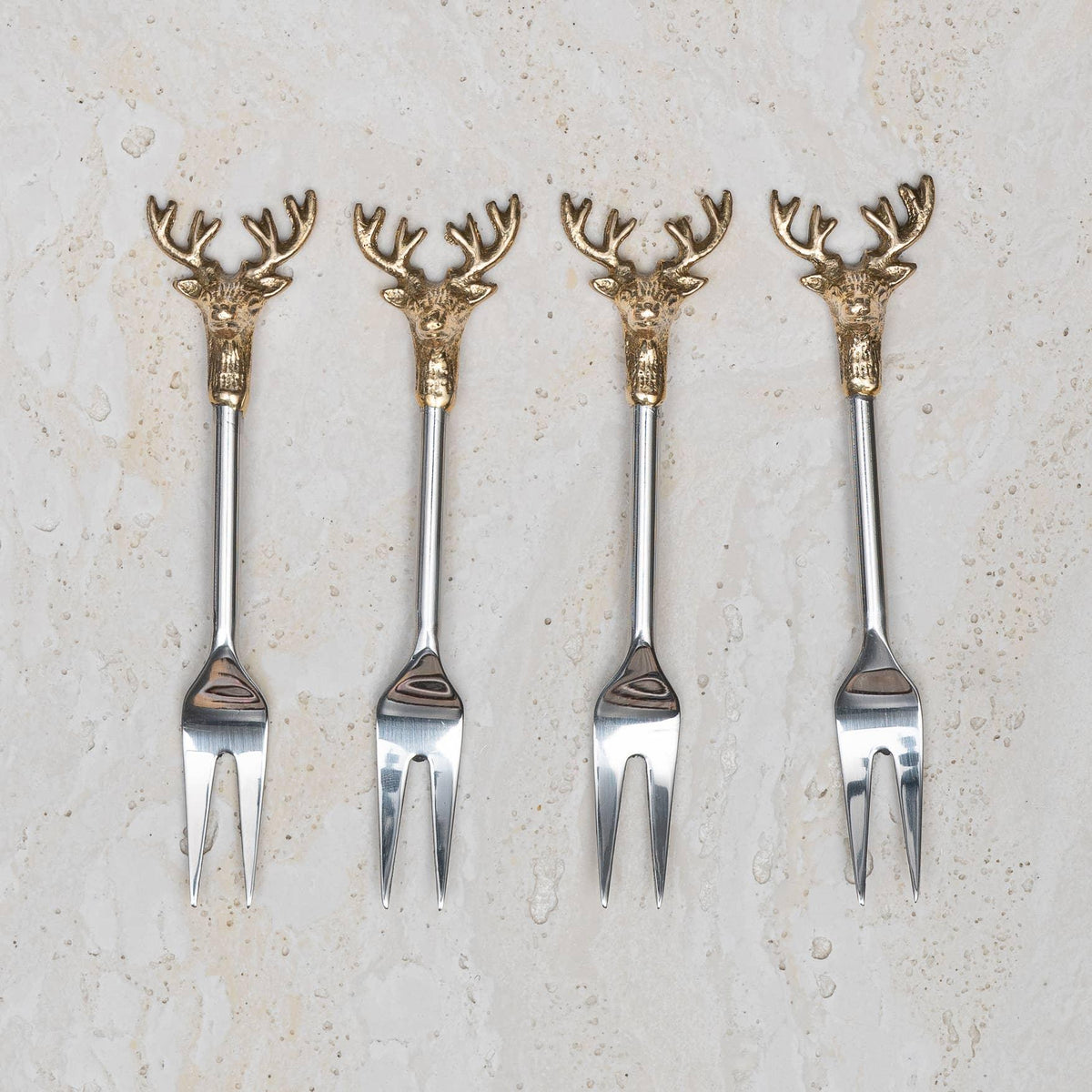 Gilded Deer Fork Set Serving Fork