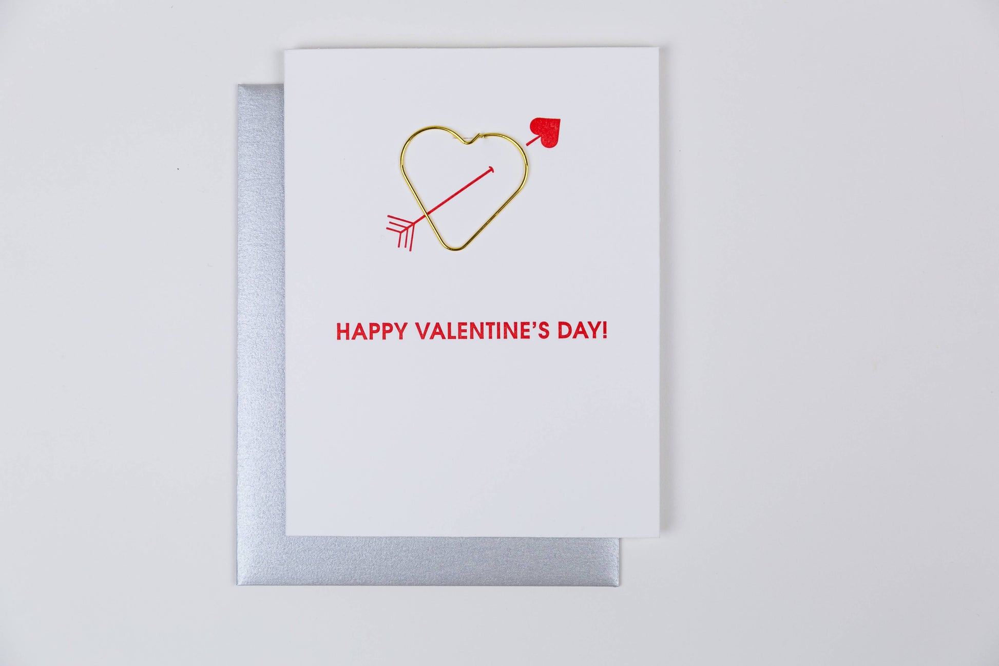 Happy Valentine's Day - Love - Heart Paperclip Card Greeting Cards