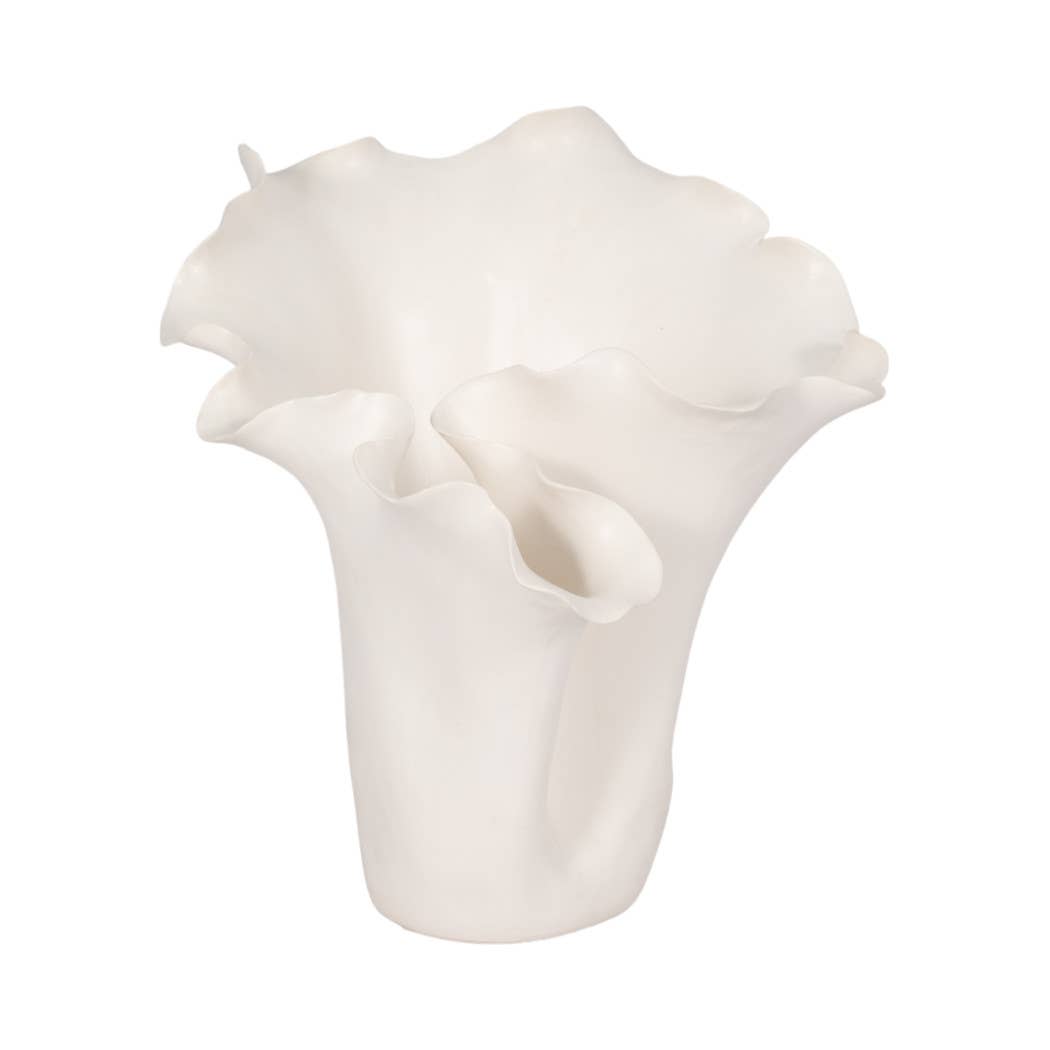 Ruffled Edge Ceramic Vase