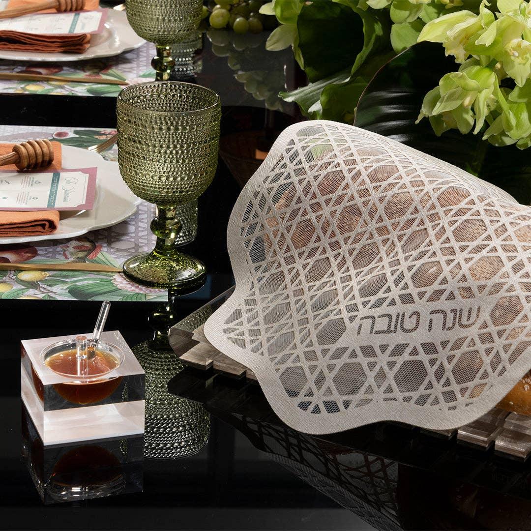 Rattan Starlace Challah Cover Judaica