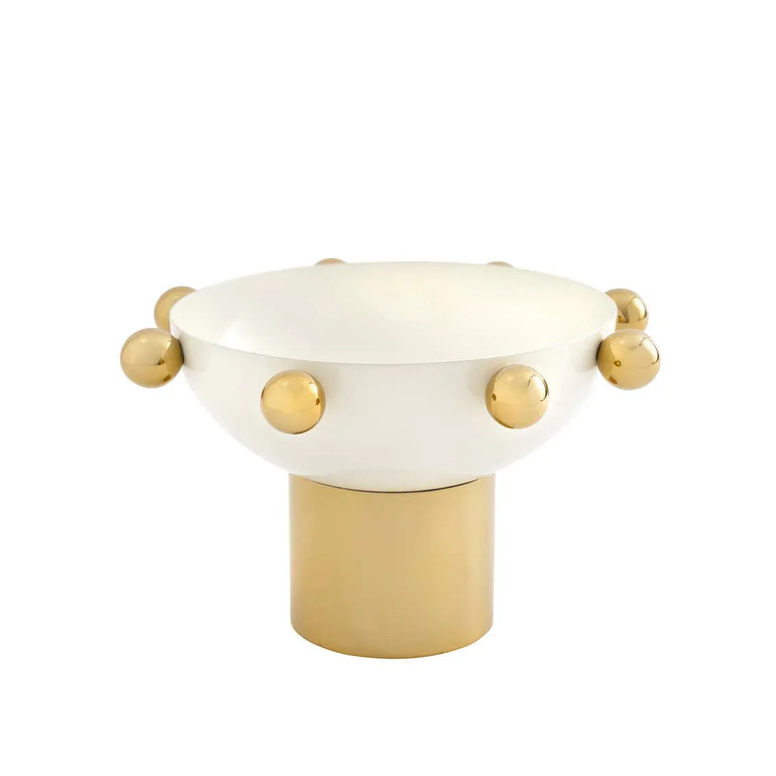 Temari White and Gold Nut Bowl Serving Bowl