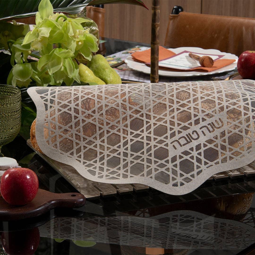 Rattan Starlace Challah Cover Judaica
