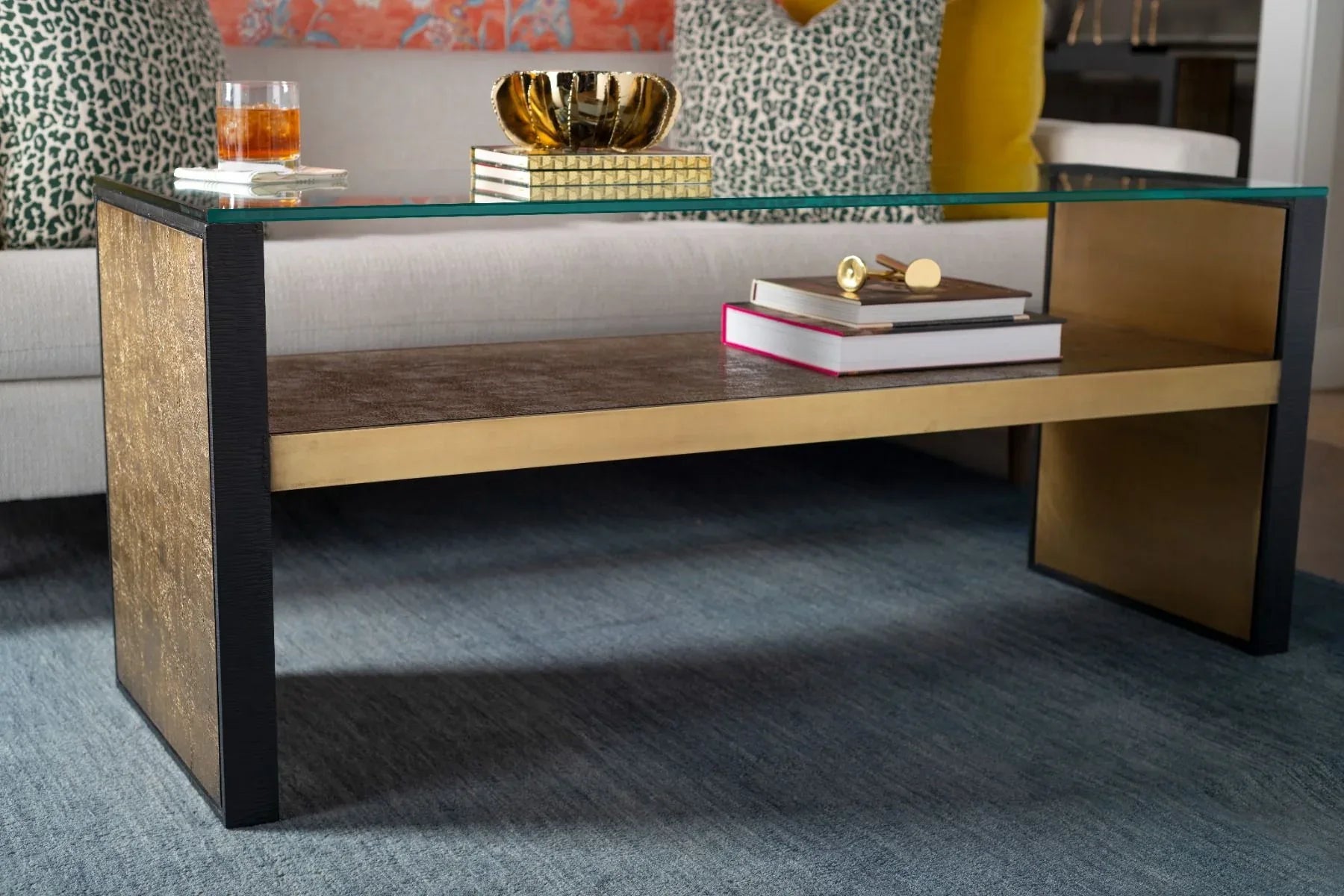 Atlas Bench/Coffee Table with Glass Top Furniture