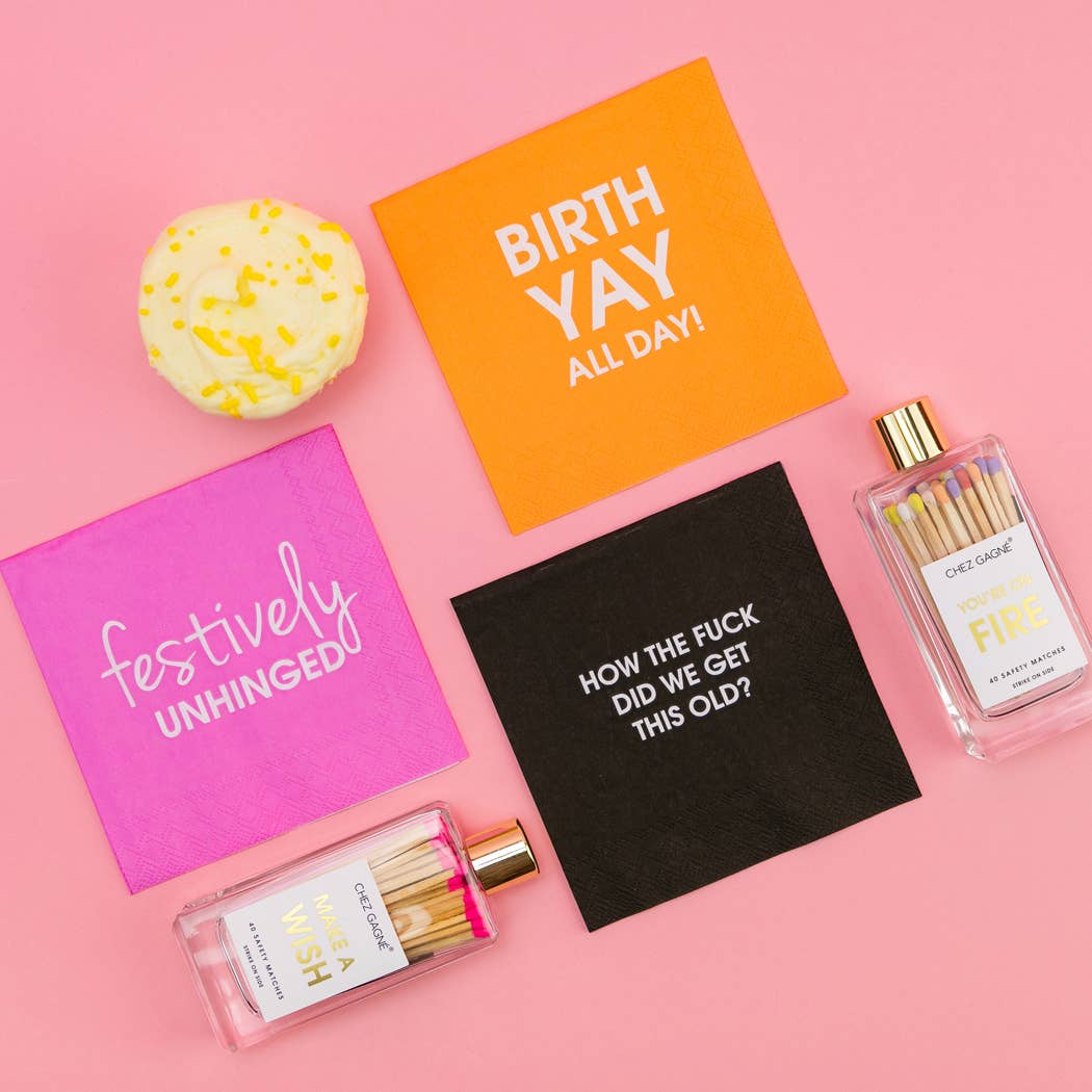 Make A Wish - Birthday Glass Bottle Safety Matches - Bright Pink Matchboxes & Lighters