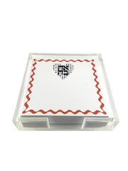 Notepad in Acrylic Holder, Ahava Heart