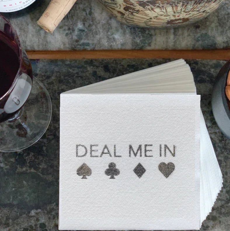 Cloth-Like Cocktail Napkins Deal Me In Cocktail Napkins