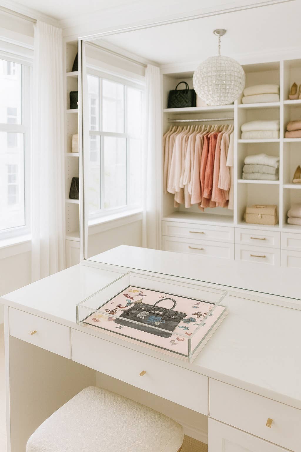 Black Handbag Print, Acrylic Display Tray