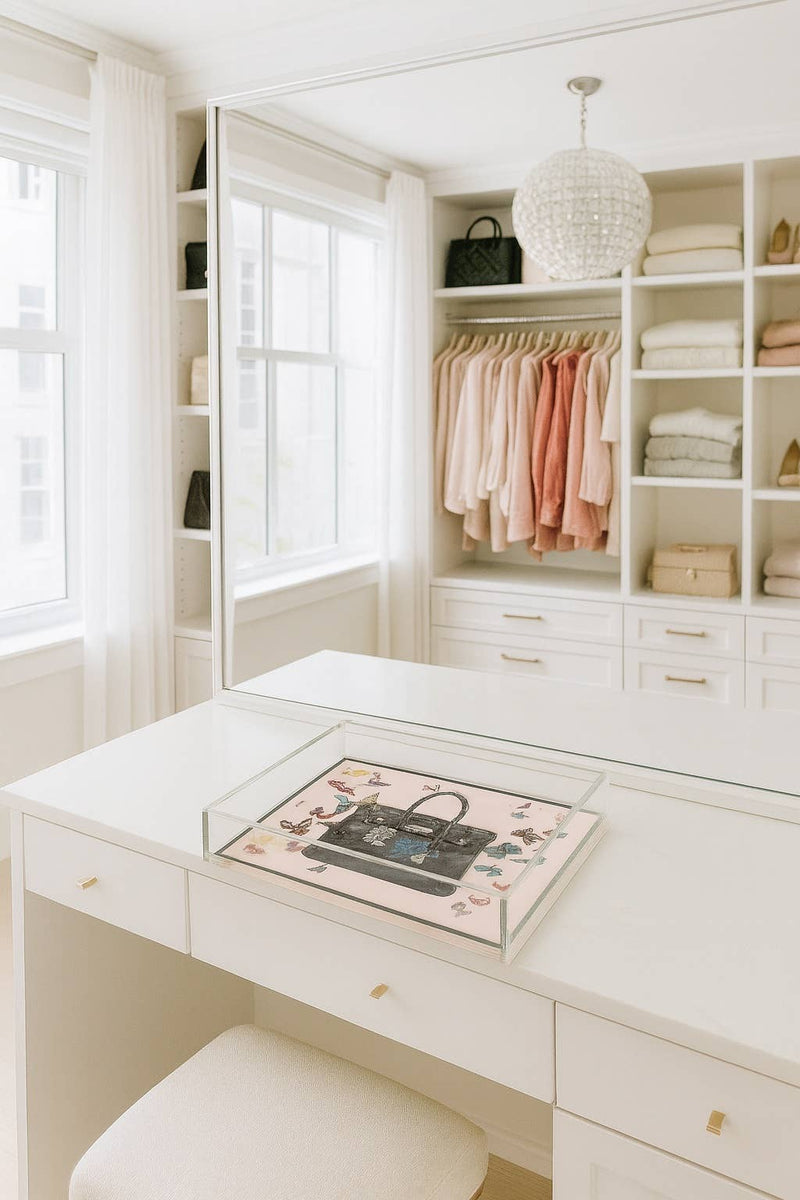 Black Handbag Print, Acrylic Display Tray