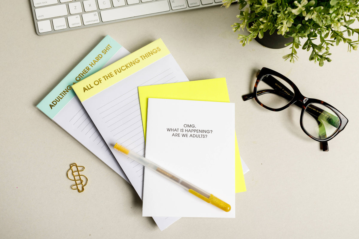 OMG. What Is Happening Are We Adults? - Adulting Birthday - Letterpress Card Greeting Cards