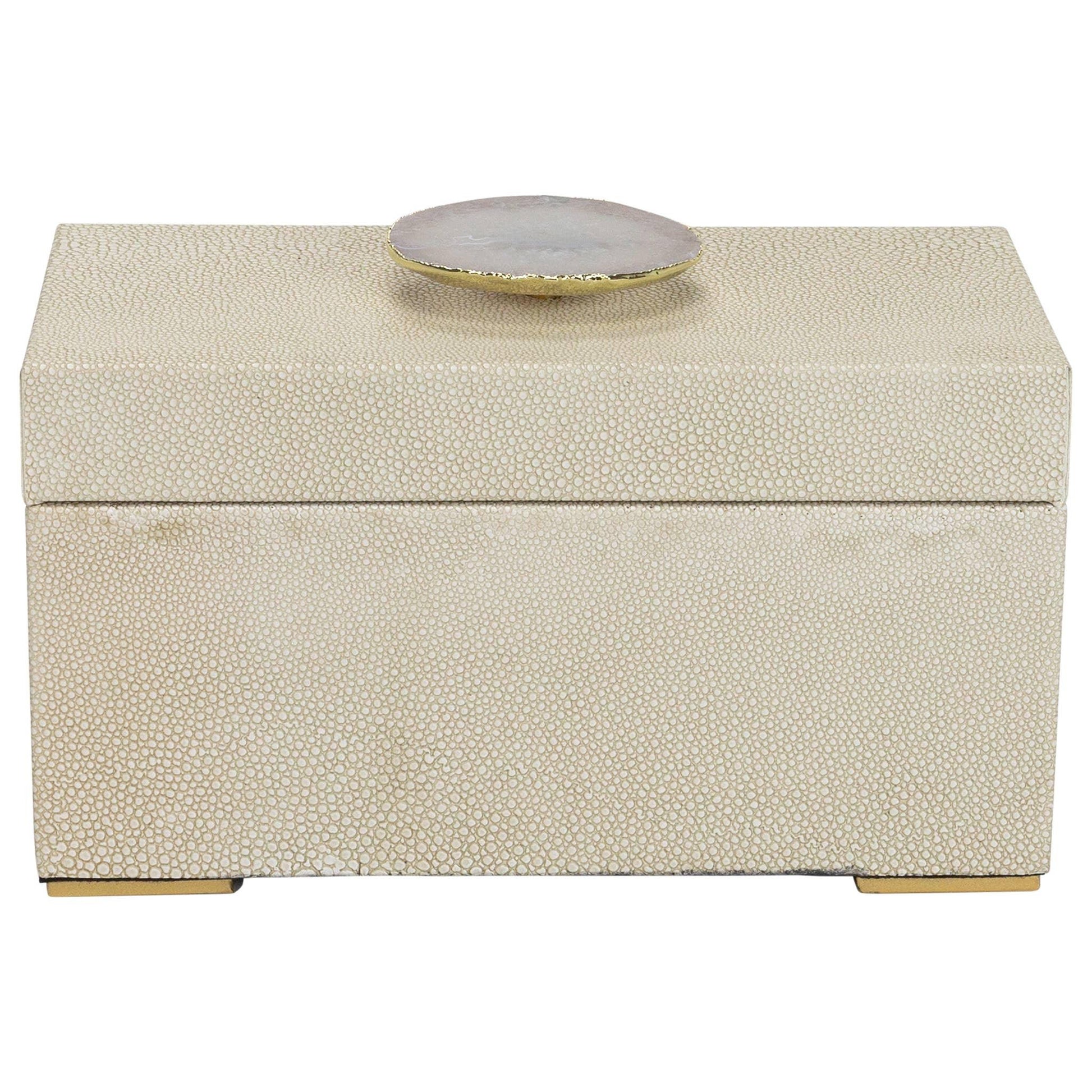 Berkley Beige Shagreen Leather Boxes Decorative Boxes