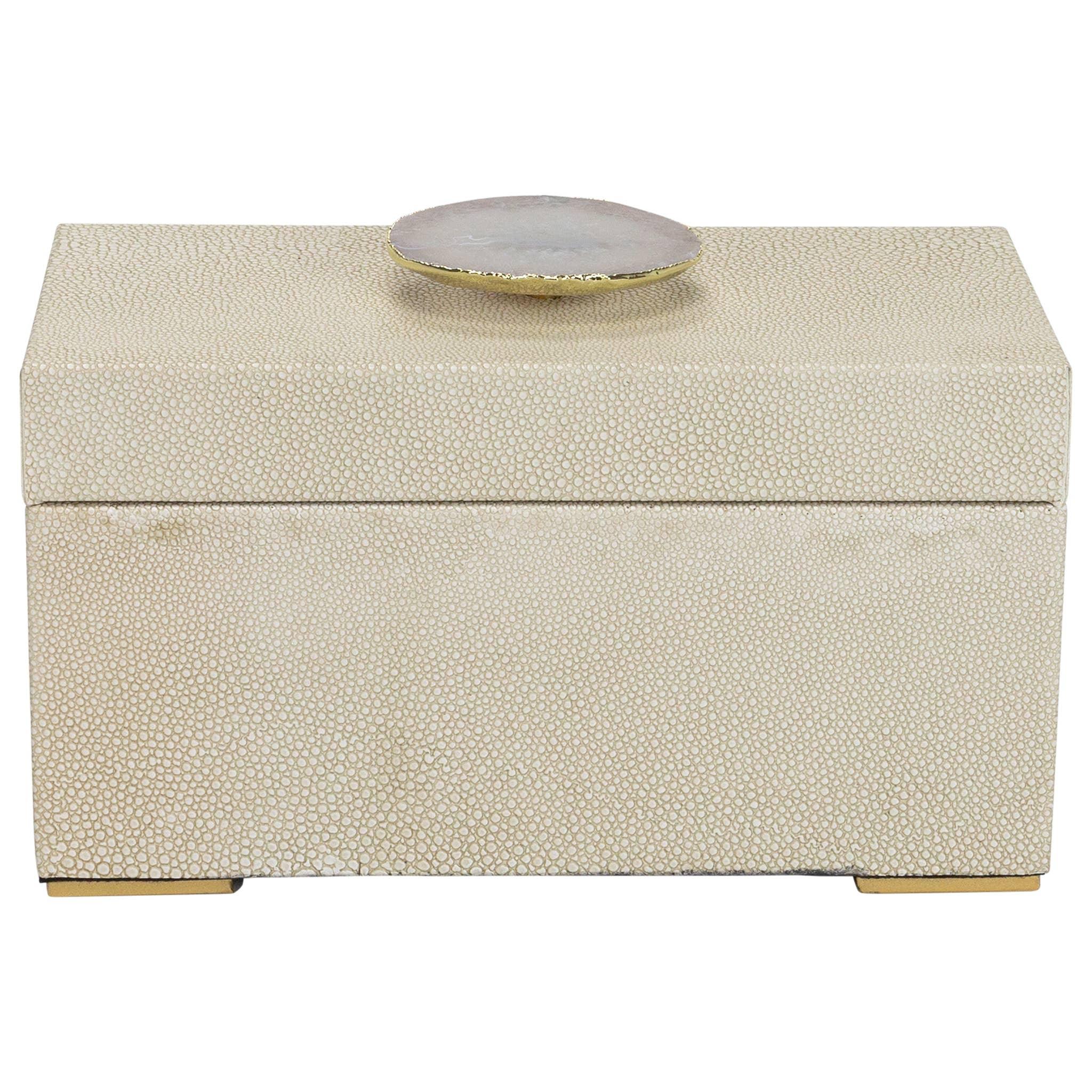 Berkley Beige Shagreen Leather Boxes Decorative Boxes