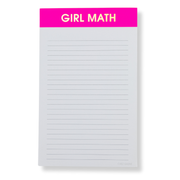 Girl Math - Lined Notepad - Bright Pink - 65 perforated pages - 5x8