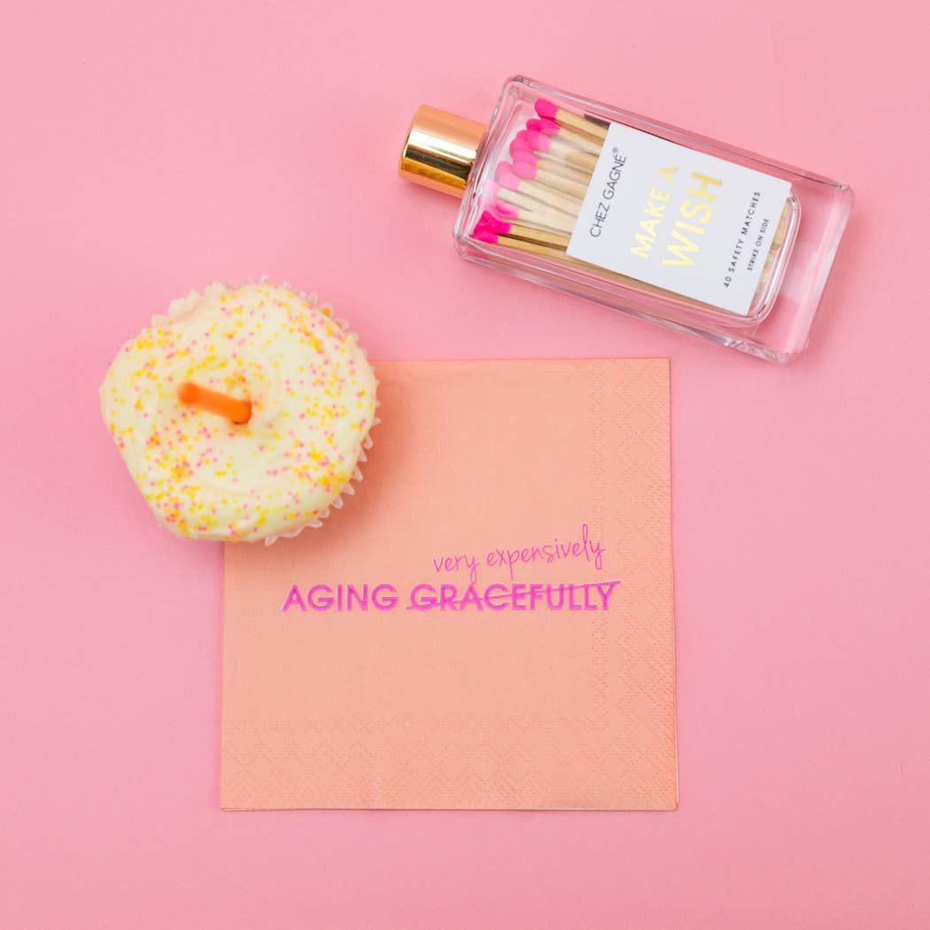 Make A Wish - Birthday Glass Bottle Safety Matches - Bright Pink Matchboxes & Lighters