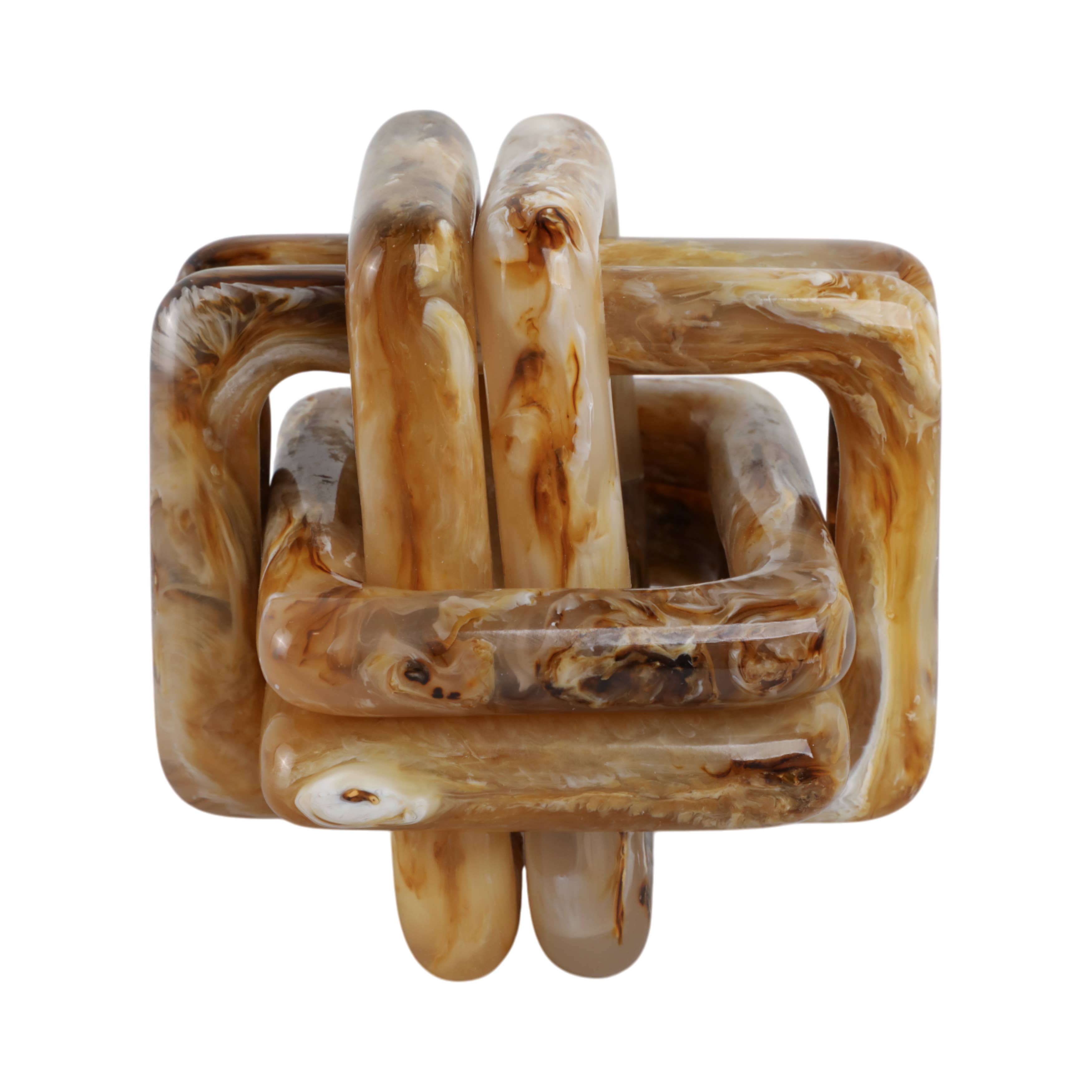Resin Marbled Knot Sculpture