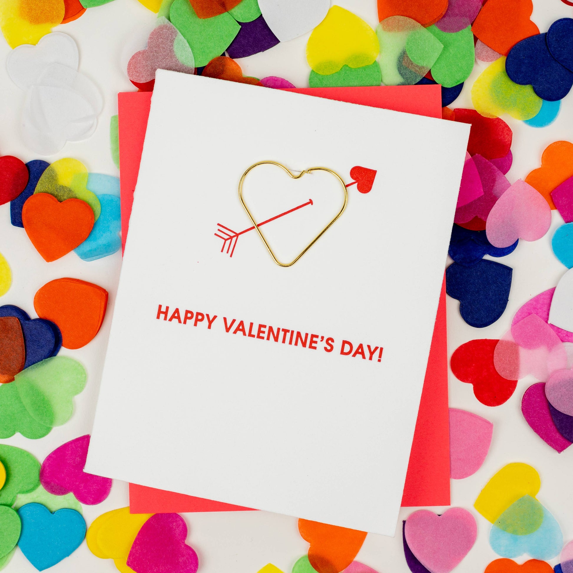 Happy Valentine's Day - Love - Heart Paperclip Card Greeting Cards