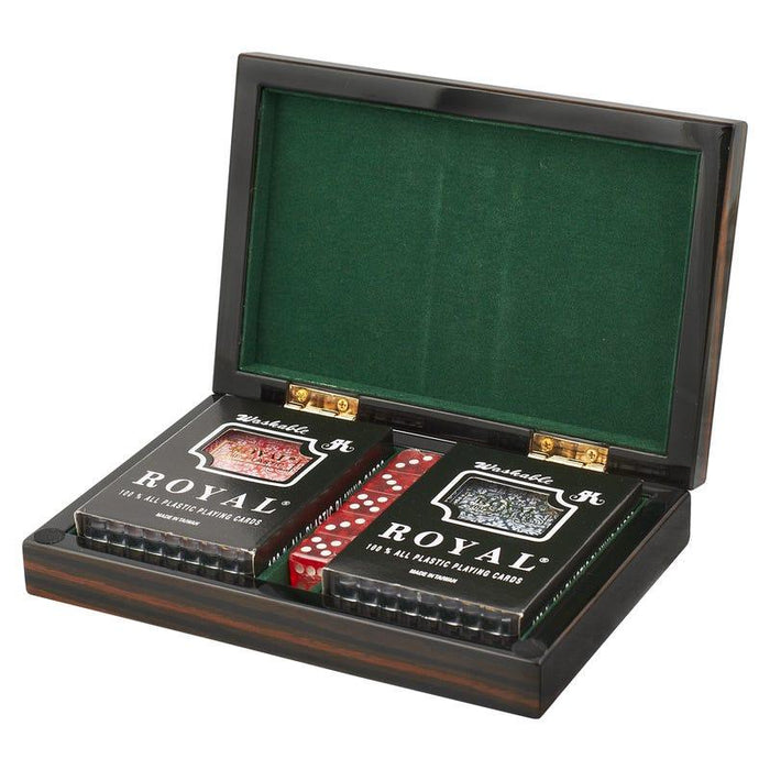 Ebony Wood Card Box Games - Poker Sets