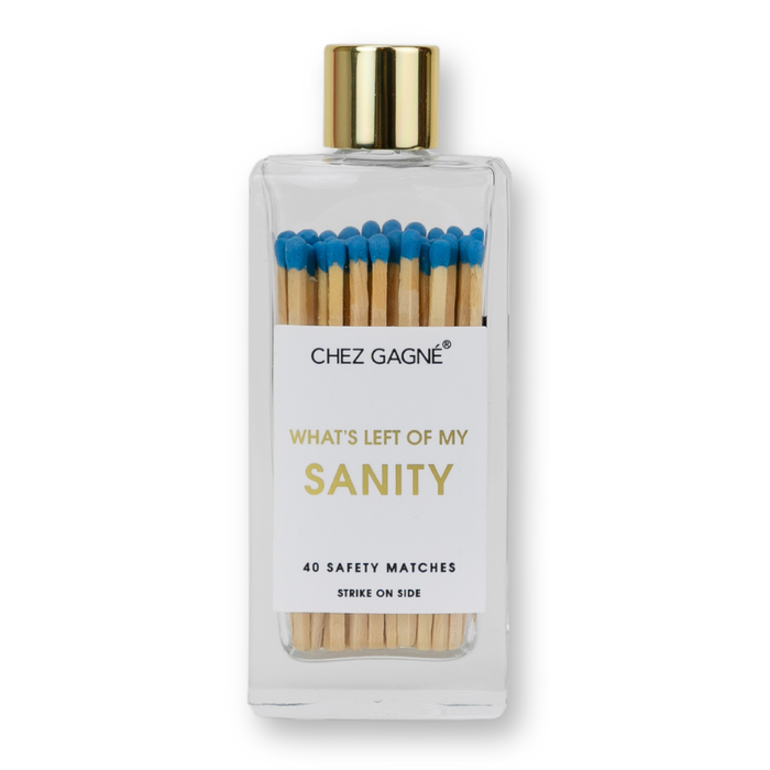 Left of My Sanity - Glass Bottle Safety Matches - Bright Blue Matchboxes & Lighters