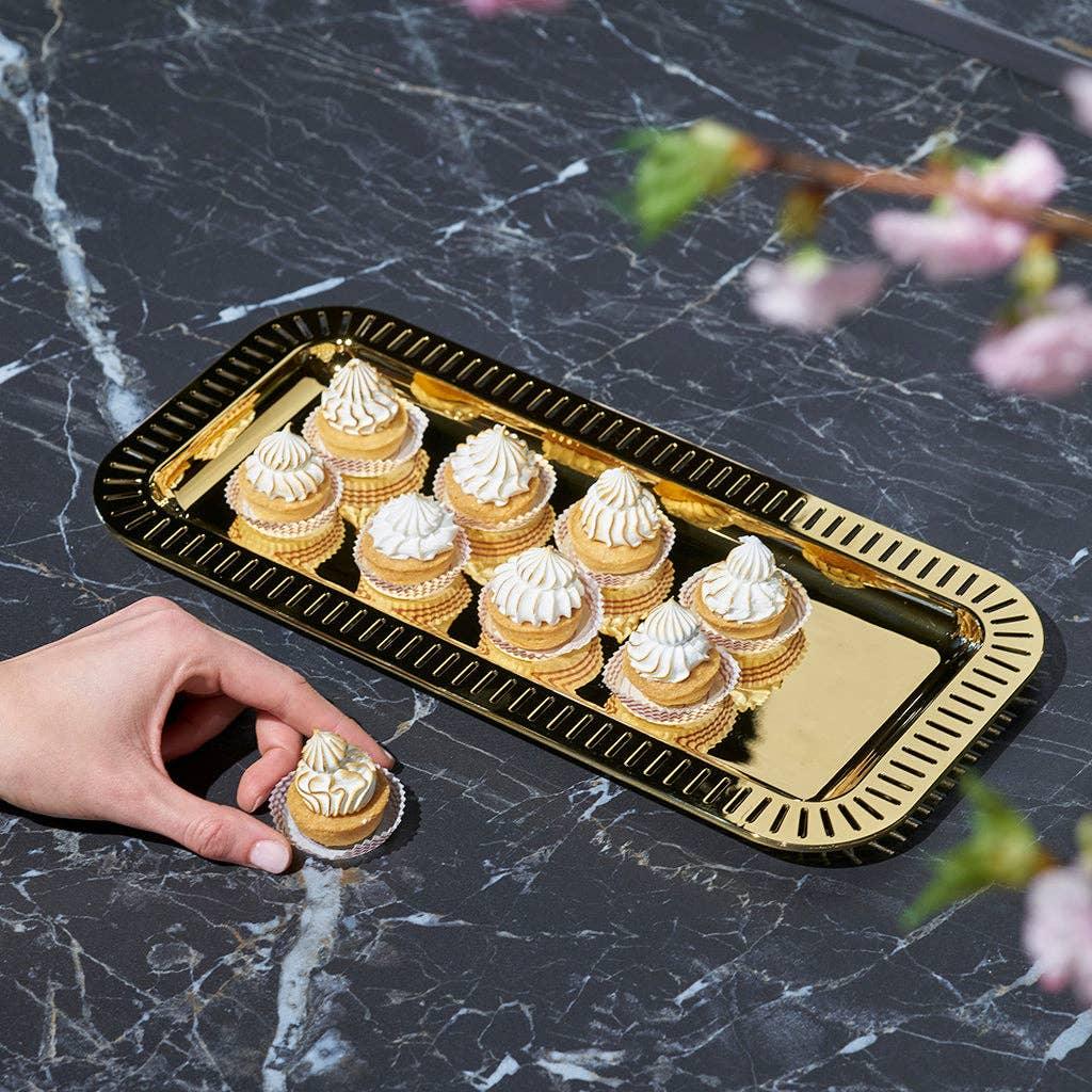 Striations Small Rectangle Serving Tray Serving Tray