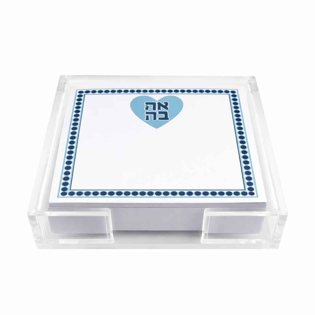Acrylic Holder & Notepad, Ahava Aqua