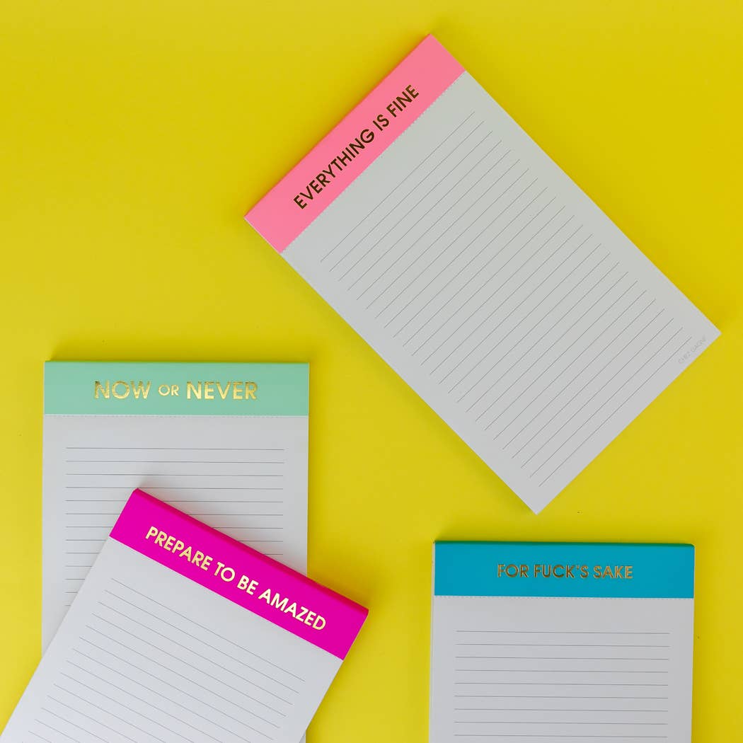 Everything Is Fine - Lined Notepad - Pink - 65 perforated pages - 5x8 Notepads