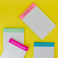 Everything Is Fine - Lined Notepad - Pink - 65 perforated pages - 5x8 Notepads