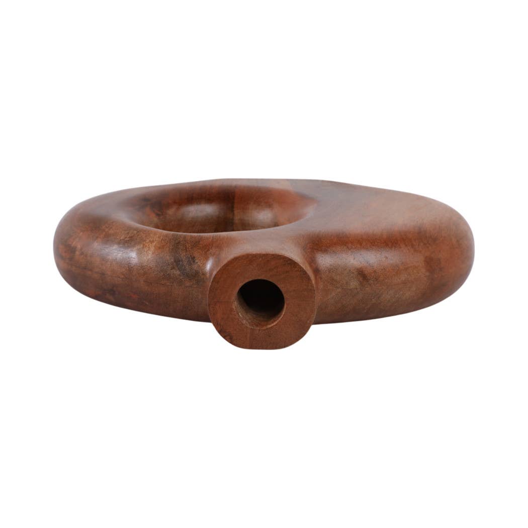 Mango Wood Round Cut-out Vase