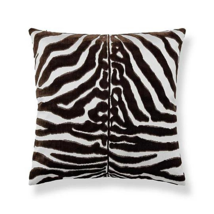 Scalamandre El Morocco Espresso Square Throw Pillow 22 x 22