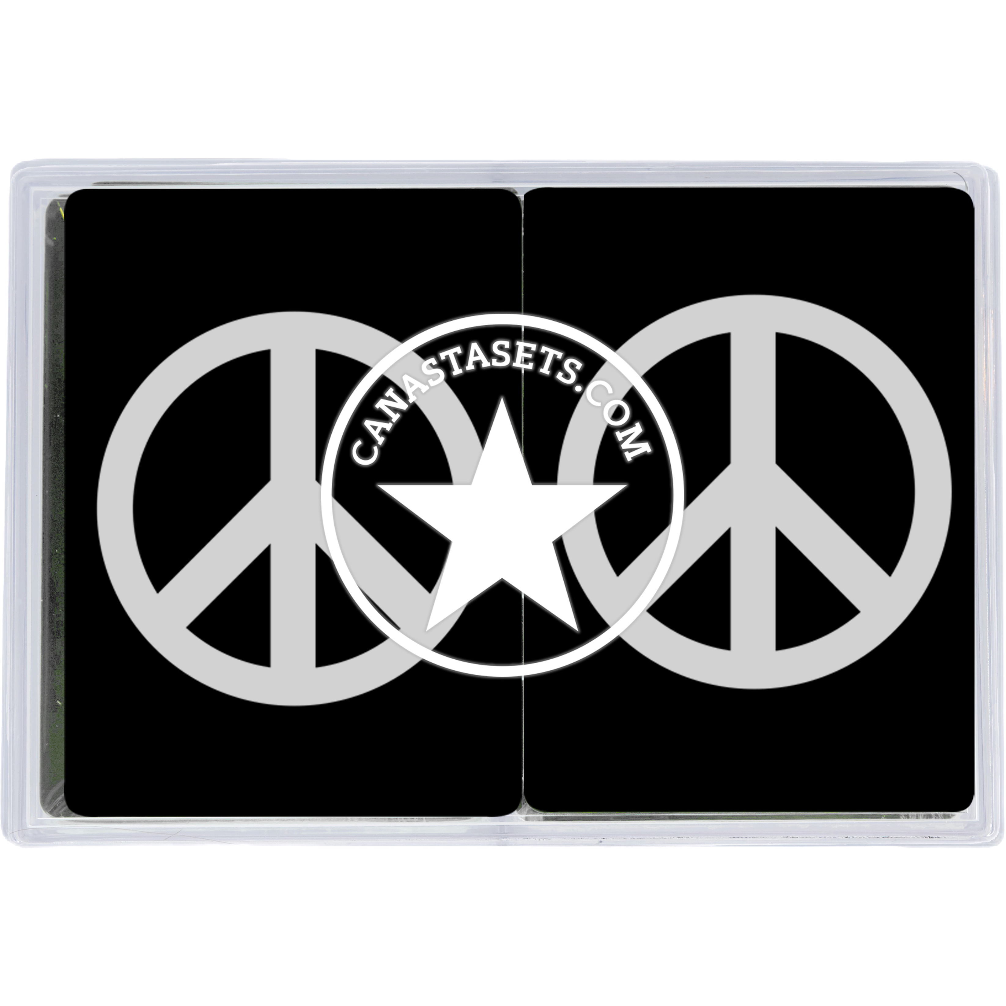 Playing cards BLACK and WHITE PEACE sign