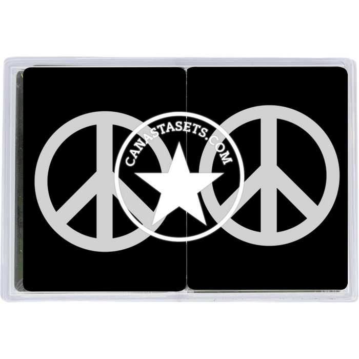 Playing cards BLACK and WHITE PEACE sign