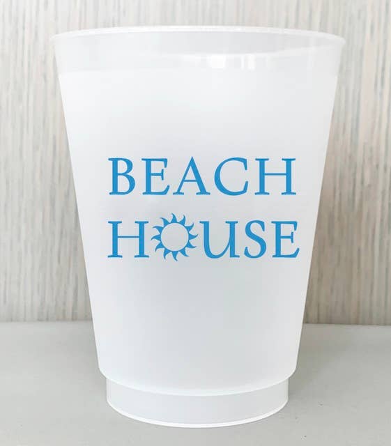 Reusable Plastic Cups S/8 Beach House Barware