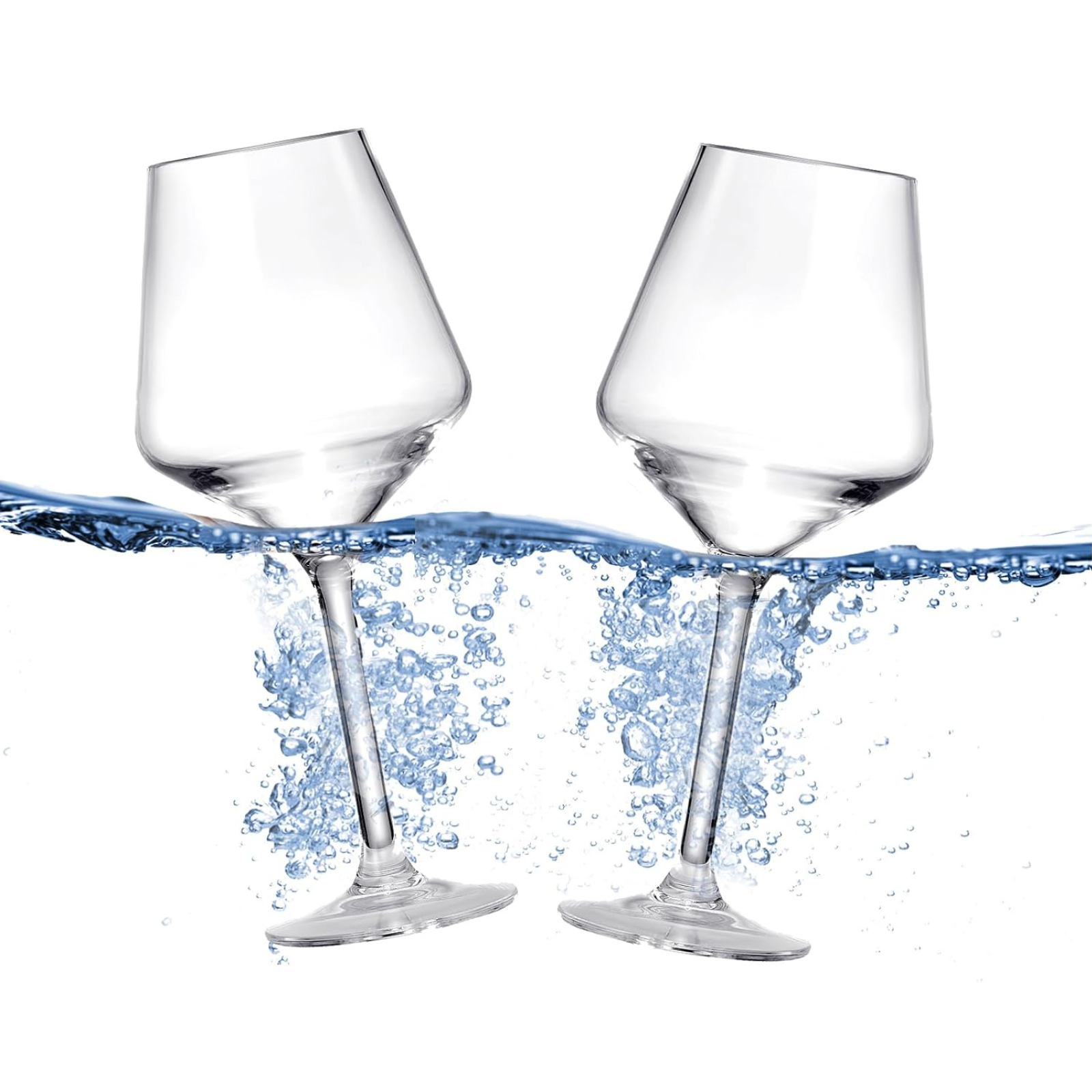 Floating Stemmed Wine Glasses S/4